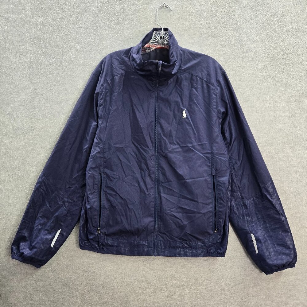 Polo Ralph‎ Lauren Men Jacket M Blue Windbreaker Logo Big Pony US Open Wimbledon